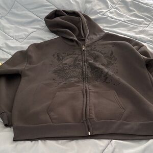 ROMWE Gray Hooded Jacket